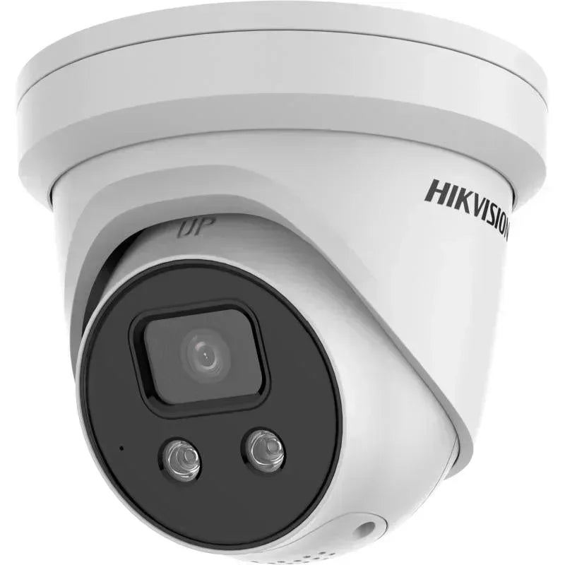 Hikvision 4K AcuSense Strobe Light and Audible Warning Fixed Turret Network Camera Guards On Duty Security