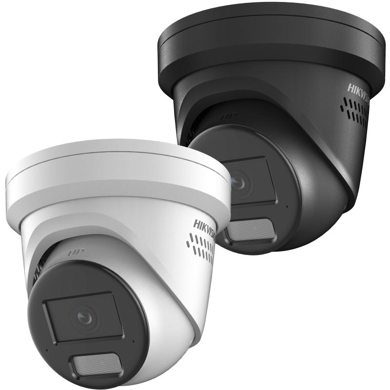 Hikvision AcuSense 8MP turret, 2.8mm lens, 30m hybrid-light, 130dB WDR, array-microphone, strobe-light & siren, 12VDCPOE