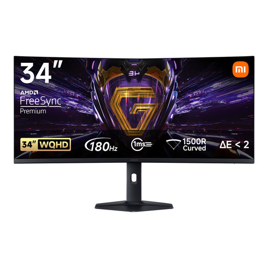 Xiaomi G34WQi 34" 1440p UltraWide VA Curved Gaming Monitor (180Hz, 1ms) - Guards On Duty Shop & Security Guards