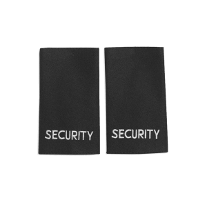 Epaulettes "Security" Embroidered in White - Black Navy Maroon Red Bottle Green (set of 2)