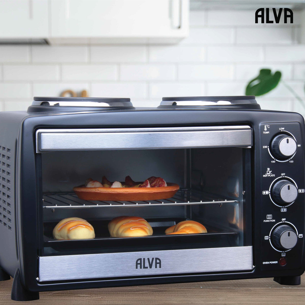 Alva Mini Kitchen - 20L Electric Oven With 2 Plate Stove