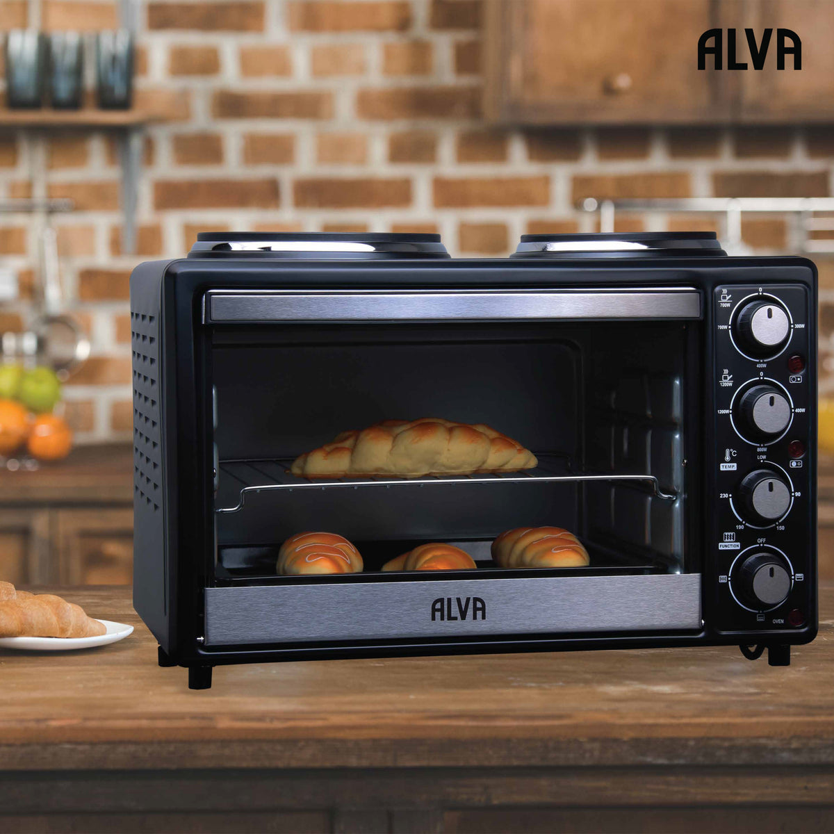 Alva Mini Kitchen - 25L Electric Oven With 2 Plate Stove