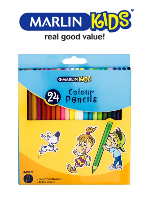 Marlin Kids Long 24 Pack Colour Pencils