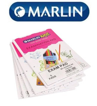 Marlin A4 Punched Exam Pad 80 page 5 pack