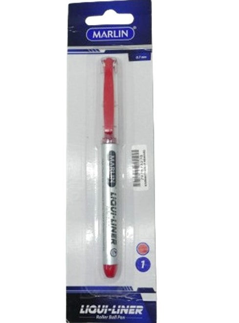 Marlin Liqui Liner Roller Ball Pen Red Single Medium