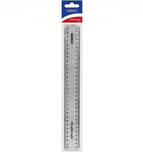 Marlin Flexible 30cm Ruler Clear