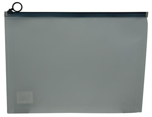 Brainware A4 Clear Carry Folder With Black Easy Slide Zip
