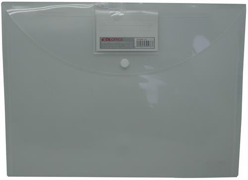 DLOffice A4 Carry Folder with Press Stud on Flap Clear