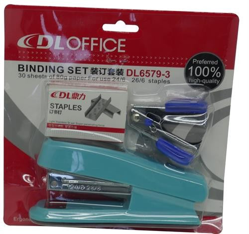 DLOffice Basic Mini Half Strip Stapler Set Blue