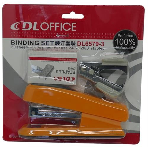 DLOffice Basic Mini Half Strip Stapler Set Orange