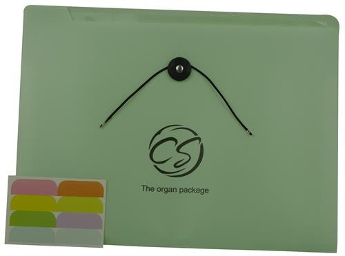 Brainware 8 Compartment Expanding File Organiser Green