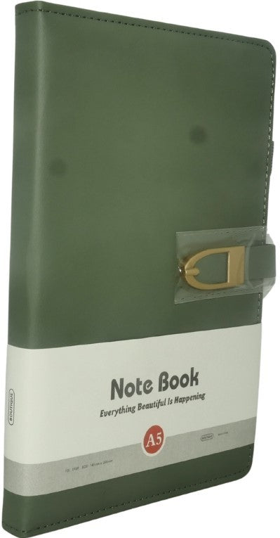 Brainware A5 Green NoteBook With Magnetic Clip
