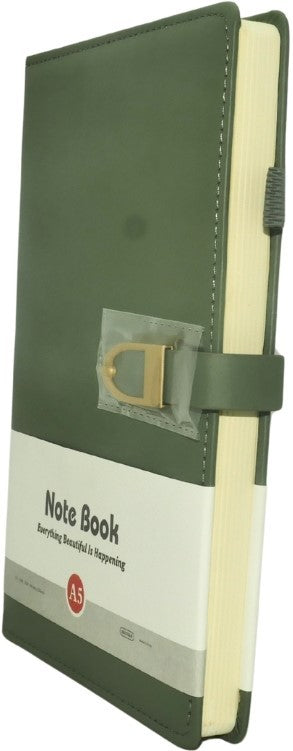 Brainware A5 Green NoteBook With Magnetic Clip