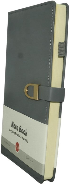 Brainware A5 Grey NoteBook With Magnetic Clip