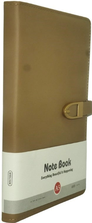 Brainware A5 Tan NoteBook With Magnetic Clip