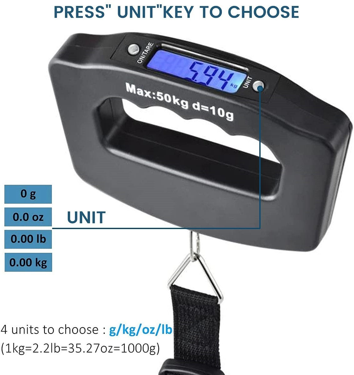 Casey Electronic Luggage Top Display Scale