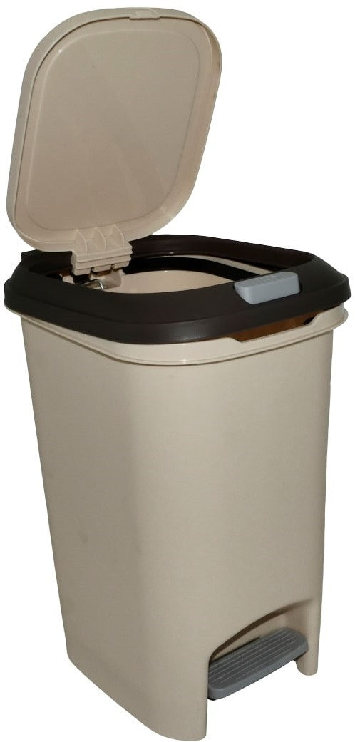 Casey 15 Litre Step On Pedal Waste Bin Beige And Brown