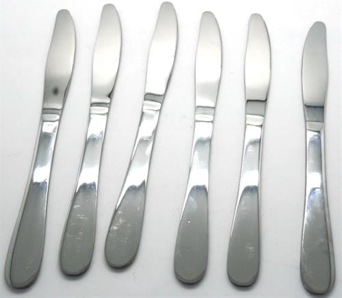 Casey Catering 6 Piece Stainless Steel Dinner Knives Set Plain