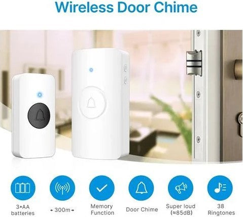 Digitech 100 Metres Wireless Doorbell White