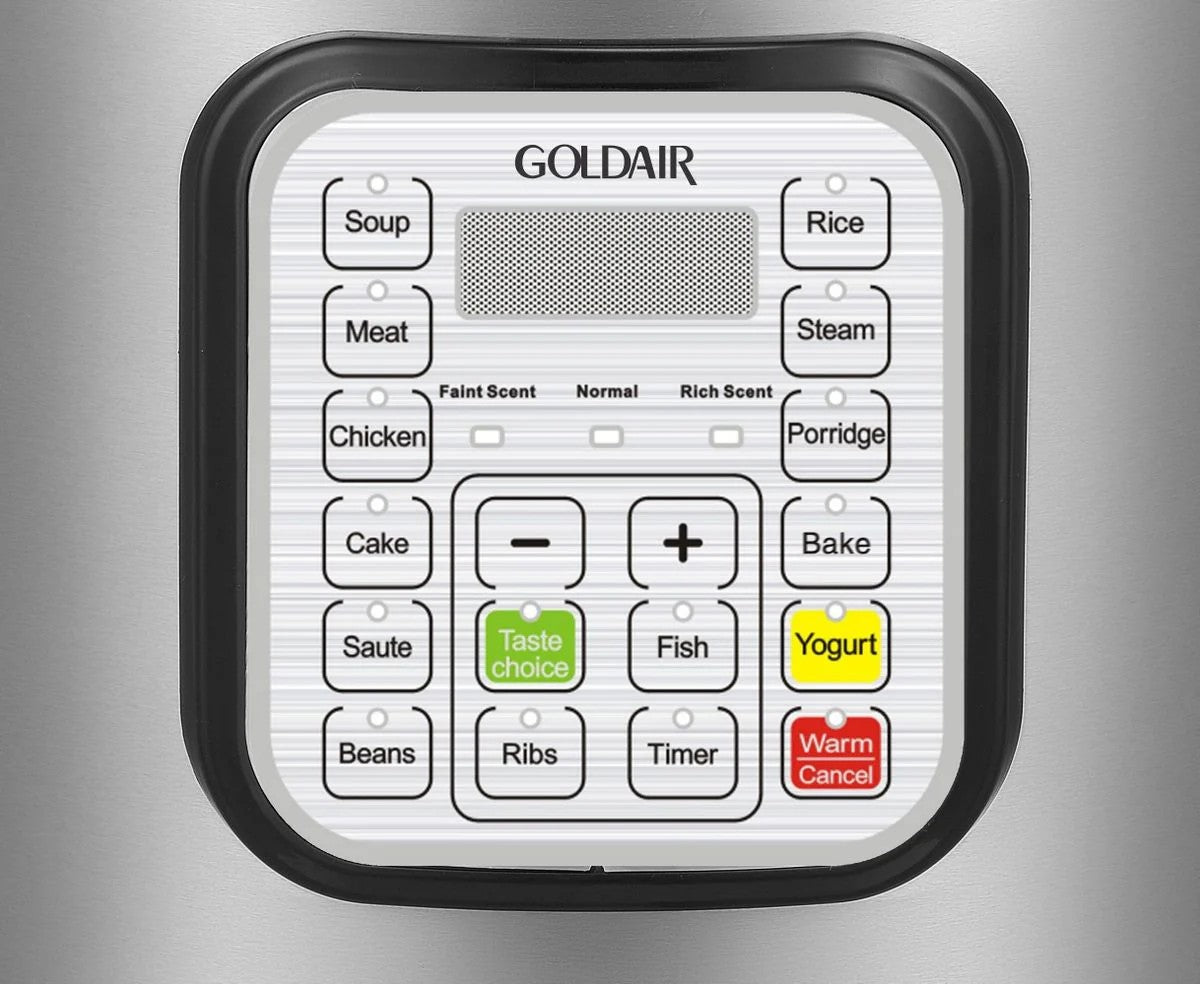 Goldair 6 Litres Electric Stainless Steel Pressure Cooker