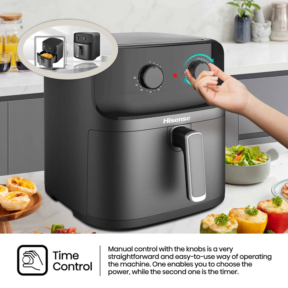 Hisense 8 Liter Manual Air Fryer