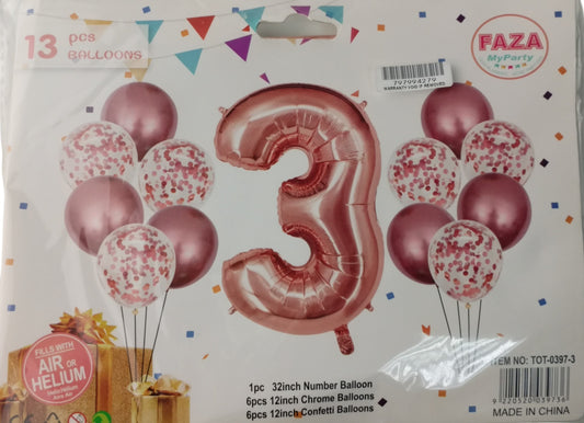 Casey 13pc Rose Gold and White Balloon Set Nr 3