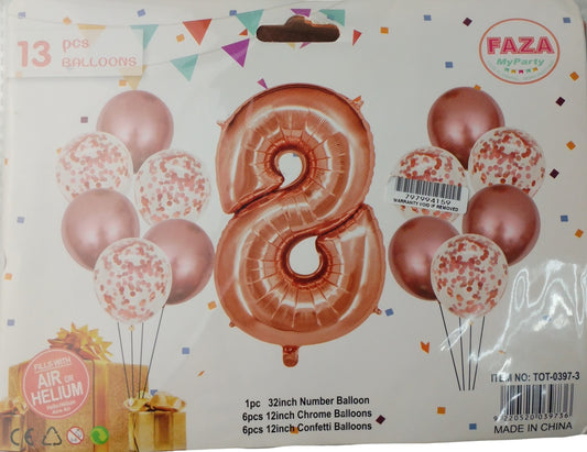 Casey 13pc Rose Gold and White Balloon Set Nr 8