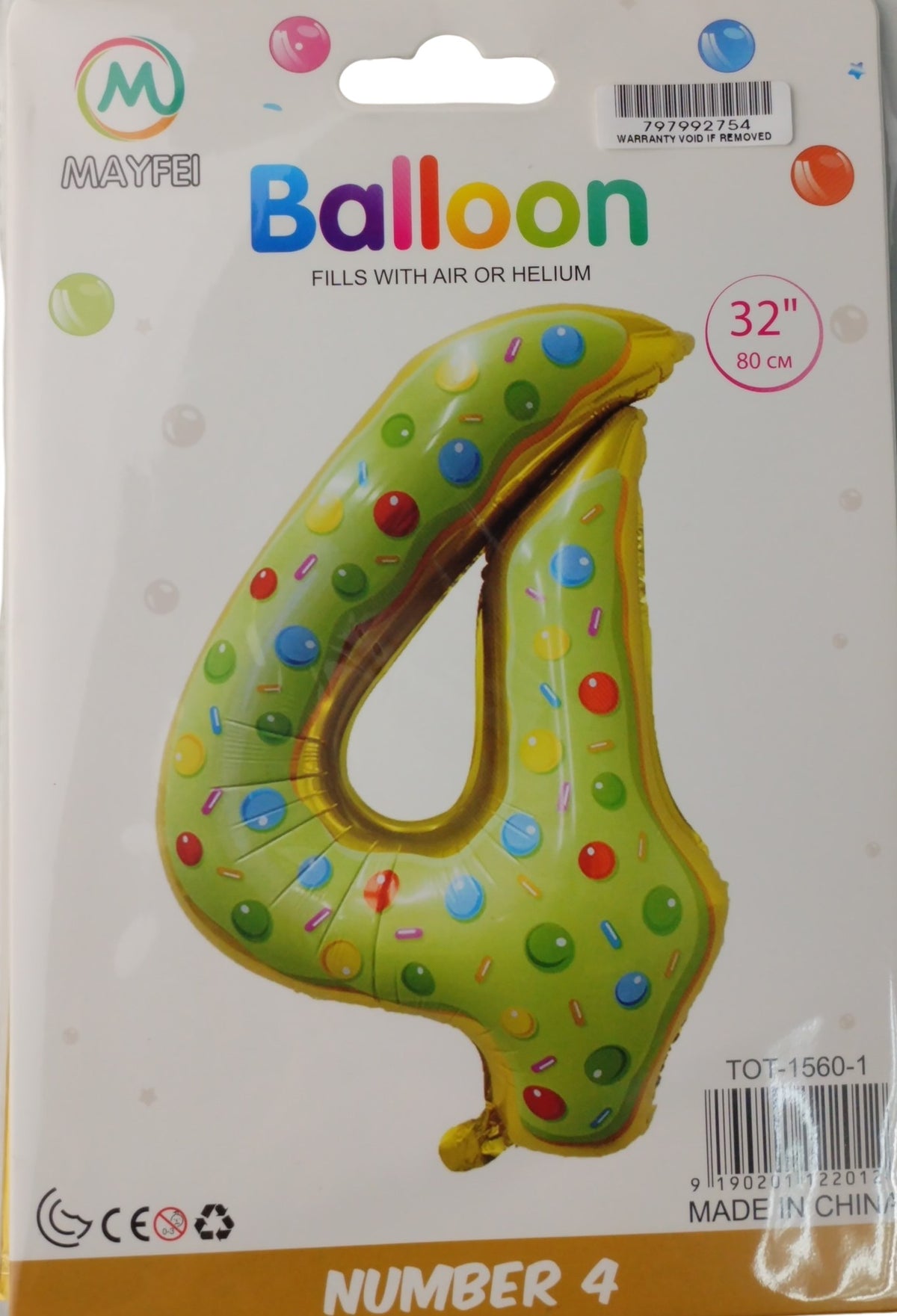 Casey 102cm Donut Balloon Number 4
