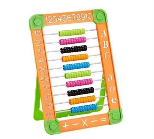 Brainware Bear Orange Plastic Abacus 100 Beads Flatboard