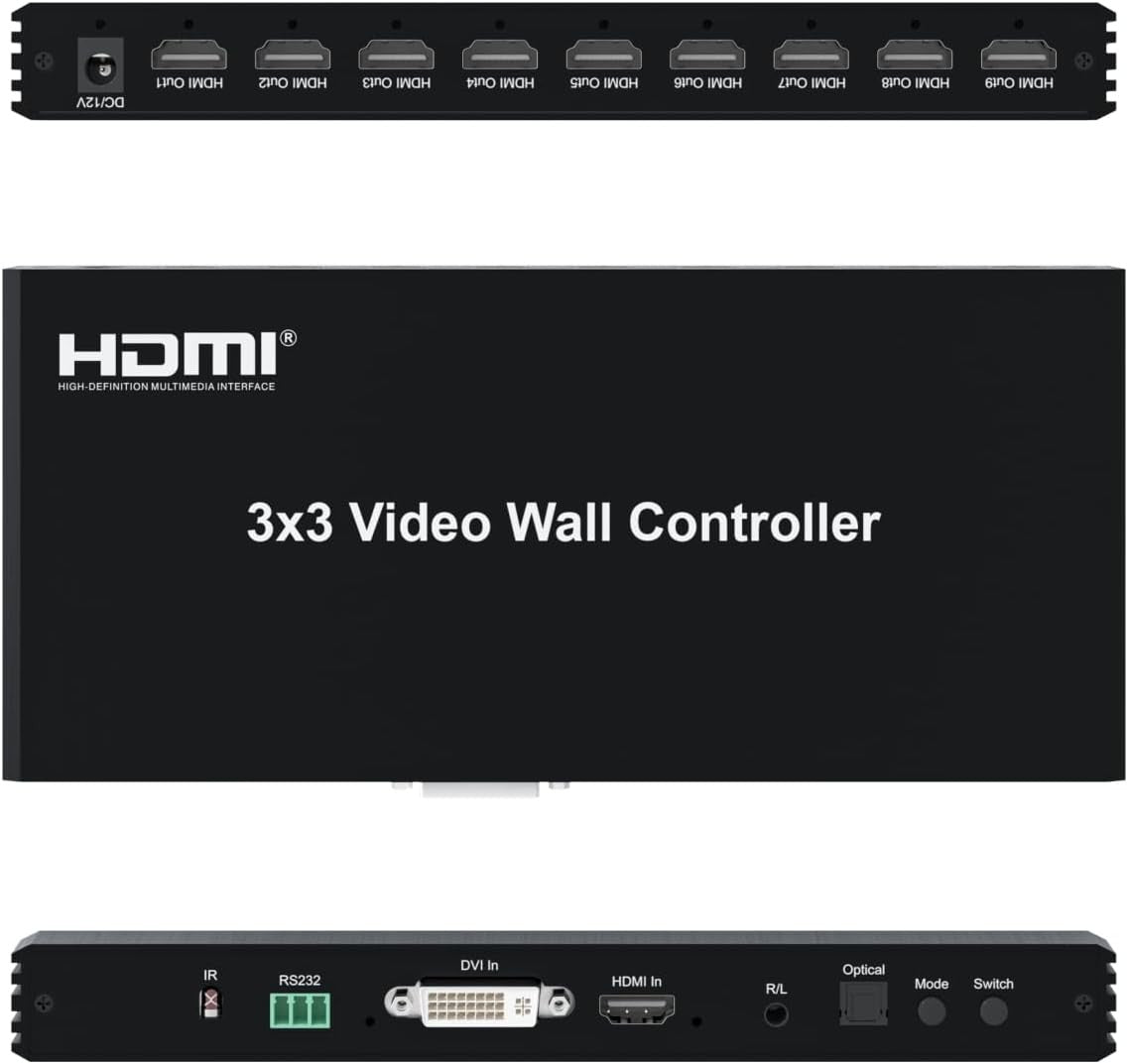 UniQue 3x3 HDMI Video Wall Controller