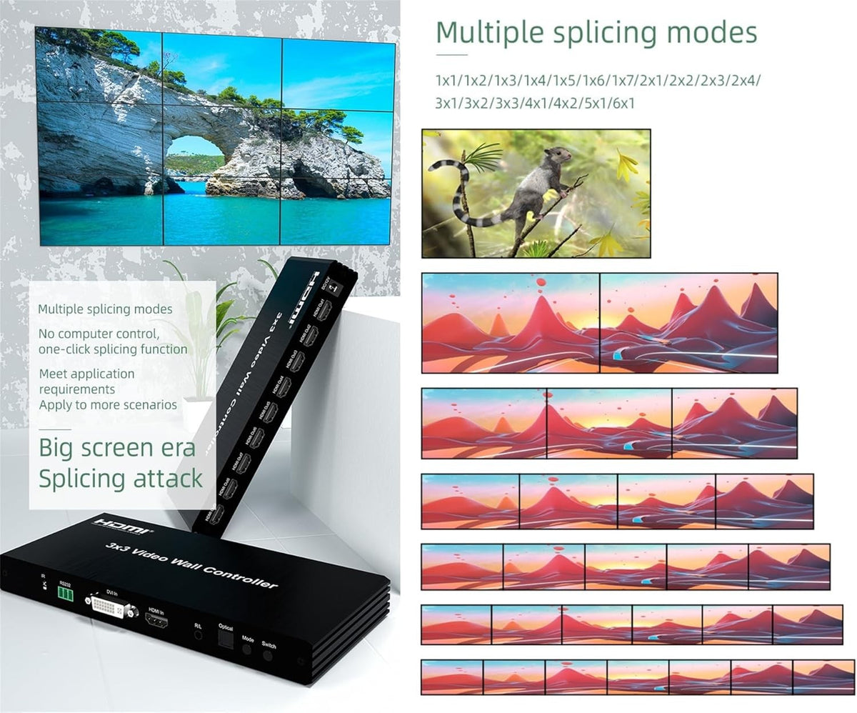 UniQue 3x3 HDMI Video Wall Controller