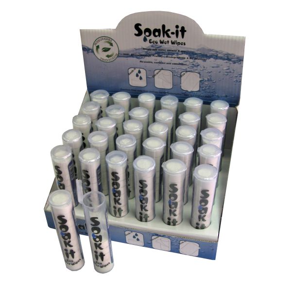 Soak It Eco Wipe 22x24cm 10pc Tube - Box of 30 Tubes