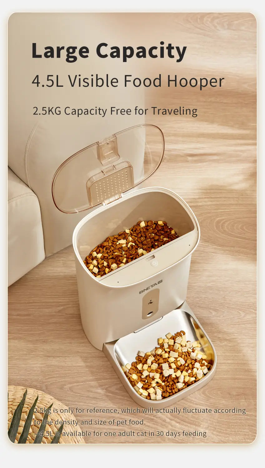 BNETA IoT Smart Pet Feeder with HD Fish Eye Camera