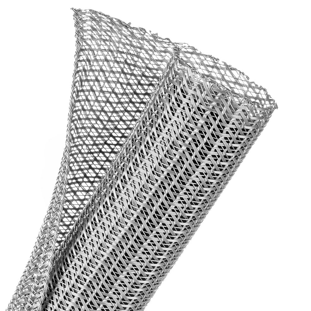 1m Platinum Grey Wrap Split Braid Tube (f6n1.50pg) — Techflex | Guards on Duty Shop