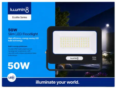 Illumin8 - 50W LED Floodlight / 6kv Surge / IP65 / 30 000hrs
