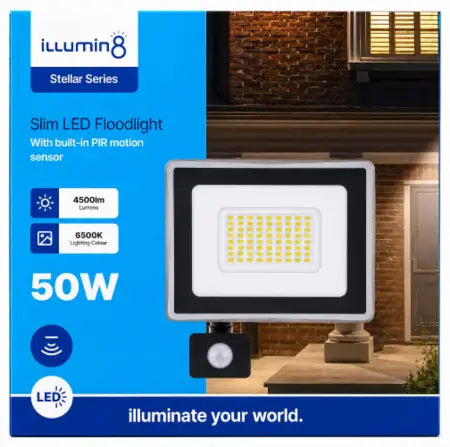 50W LED Floodlight Motion Sensor / 2kv Surge / IP65 / 50 000hrs