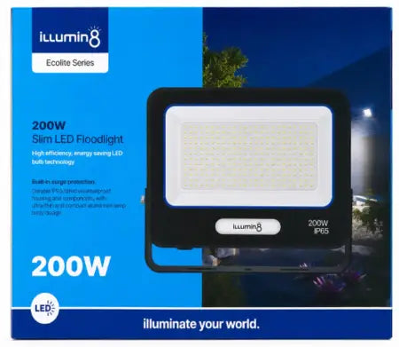 Illumin8 - 200W LED Floodlight / 6kv Surge / IP65 / 30 000hrs