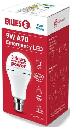 Ellies 9W Emergency Led Bulb B22