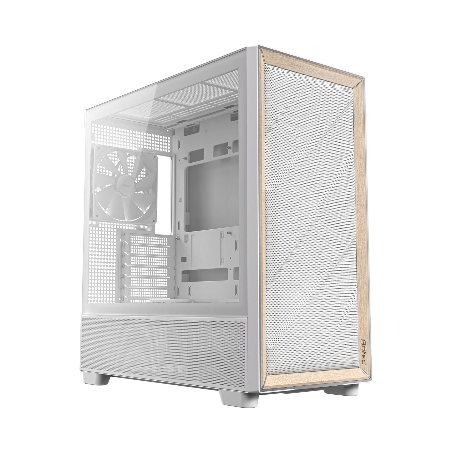 Antec FLUX Mid-Tower E-ATX Gaming Chassis Wood Front Panel - White - Guards On Duty Shop & Security Guards