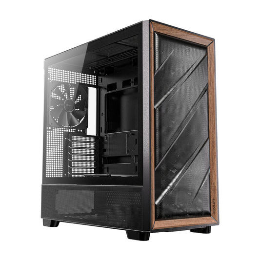 Antec FLUX ATX WOOD Mid Tower Gaming Chassis – Black - Guards On Duty Shop & Security Guards