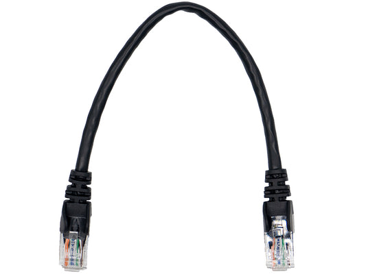 Linkbasic 22cm UTP Cat5e Flylead Black - Guards On Duty Shop & Security Guards