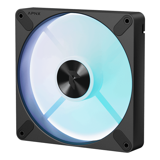 Aerocool APNX FP3 140mm PWM ARGB Fan - Black - 2 pack; Incl 2×PWM extension cables