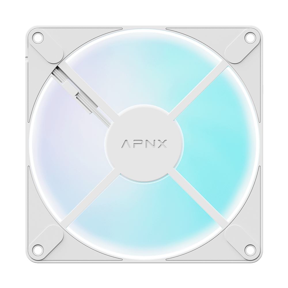 Aerocool APNX FP3 140mm PWM ARGB Fan - White - 2 pack; Incl 2×PWM extension cables
