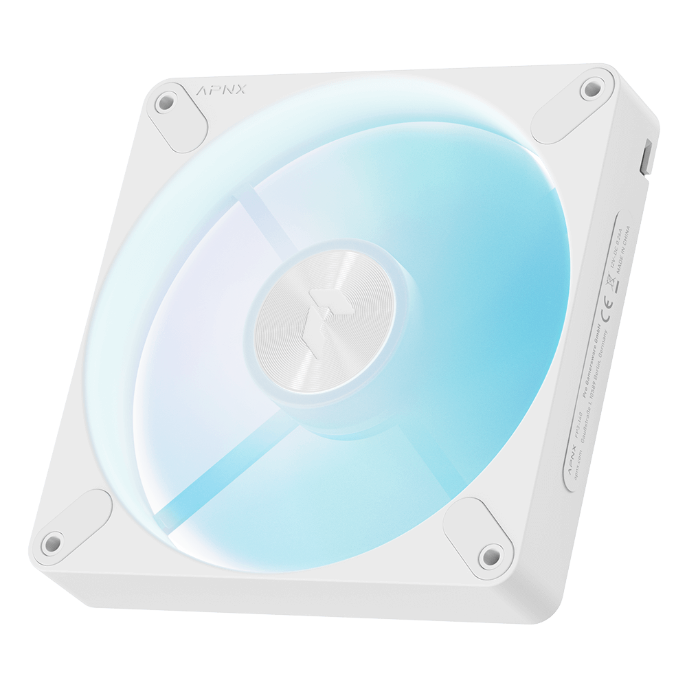 Aerocool APNX FP3 140mm PWM ARGB Fan - White - 2 pack; Incl 2×PWM extension cables