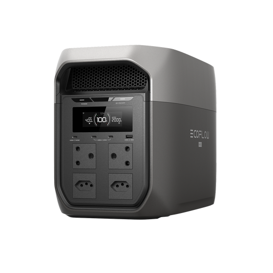 Ecoflow Delta 3 Max Portable Power Station - 2400W output; 2048Wh battery; 500W Solar charger; 10ms Switchover -SA Socket