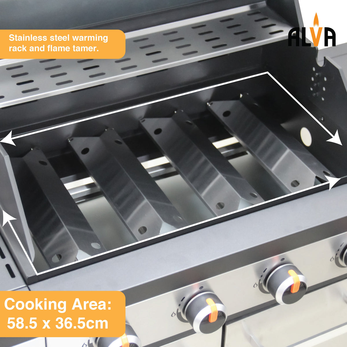 Alva Sierra 4-Burner BBQ With Side Burner – Stainless Steel / Black + FREE TOOL SET