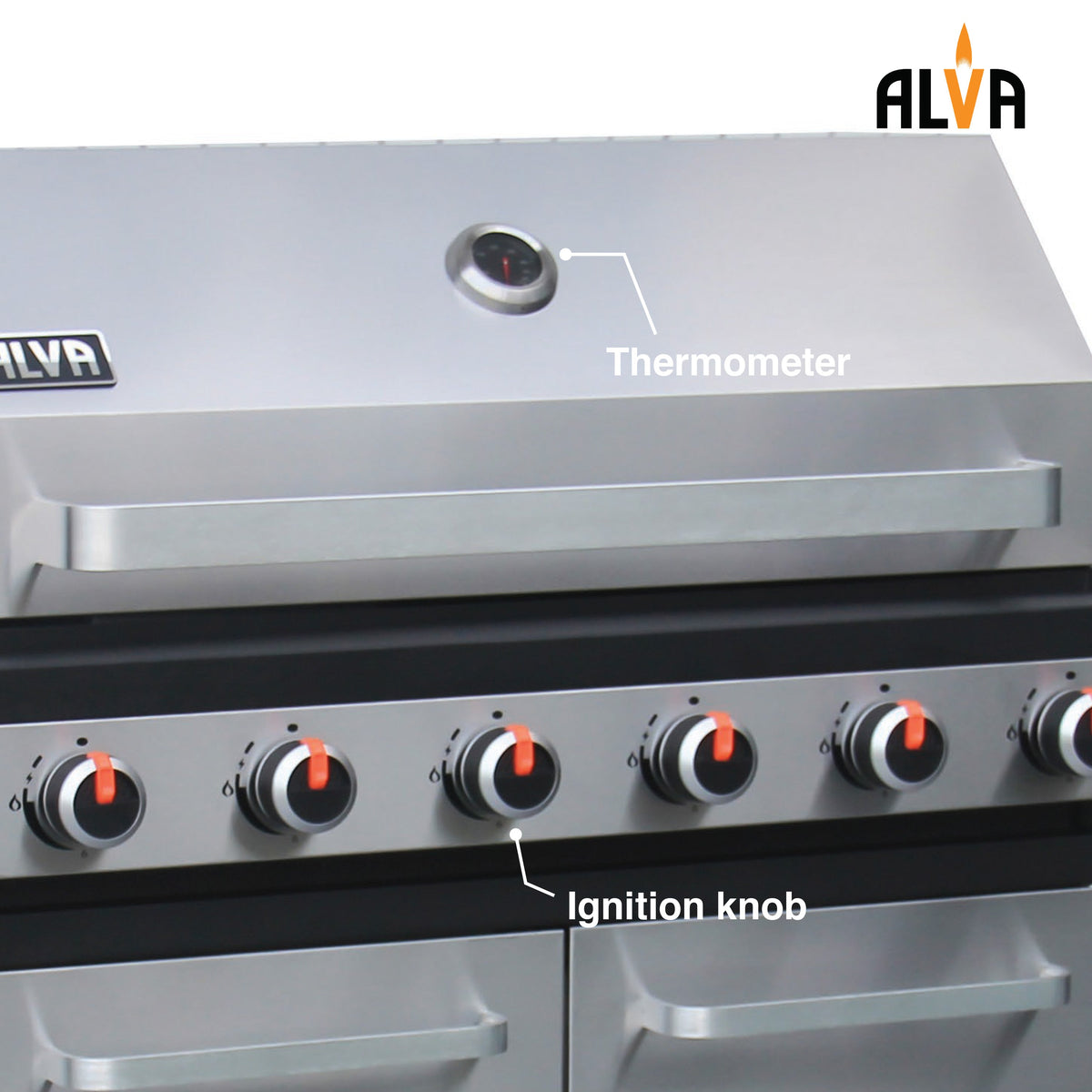 Alva Sierra-6 Burner BBQ With Side Burner – Stainless Steel / Black + FREE TOOL SET