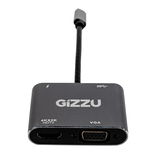 Gizzu 4-in-1 Type-C to HDMI/VGA/USB3.0 Hub - Guards On Duty Shop & Security Guards