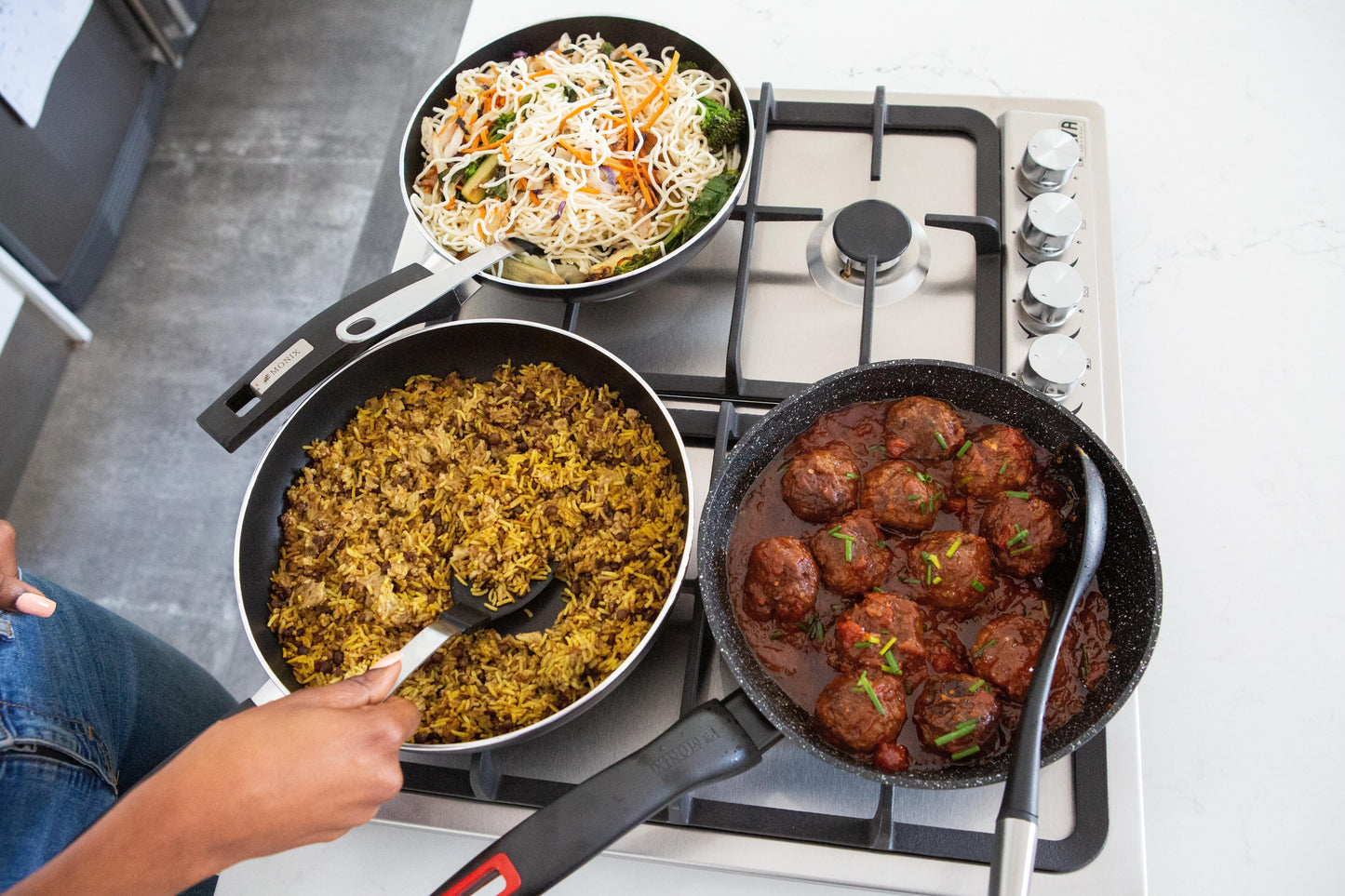 Alva 60cm 4-Burner Gas Hob - Stainless Steel - Alva 60cm 4-Burner Gas Hob