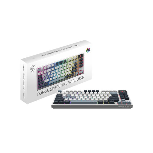 Msi GK600 TKL W SKY US - MSI FORGE GK600 KL W/LESS KEYB SKY US -Offers 2.4GHz wireless, Bluetooth, and wired USB Type-C for v